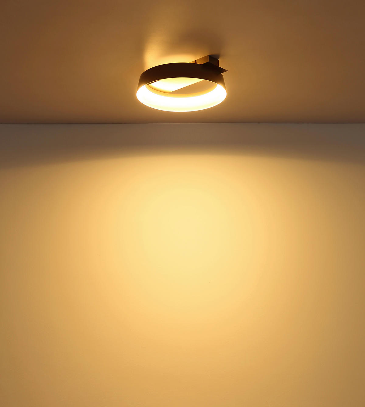 LED-DECKENLEUCHTE 26/25/7,5 cm   - Opal/Braun, Design, Kunststoff/Metall (26/25/7,5cm) - Globo