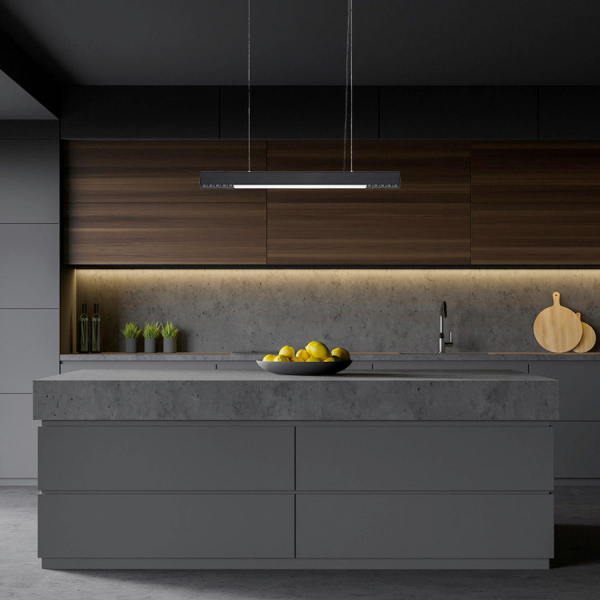 LED-HÄNGELEUCHTE Cali 120/80/6 cm  - Schwarz, Design, Metall (120/80/6cm)