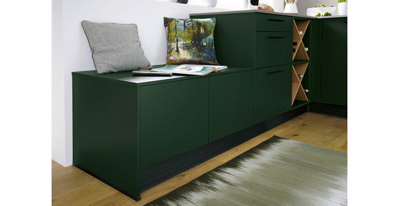 EINBAUKÜCHE   - Dunkelgrün, Design, Holzwerkstoff - Novel