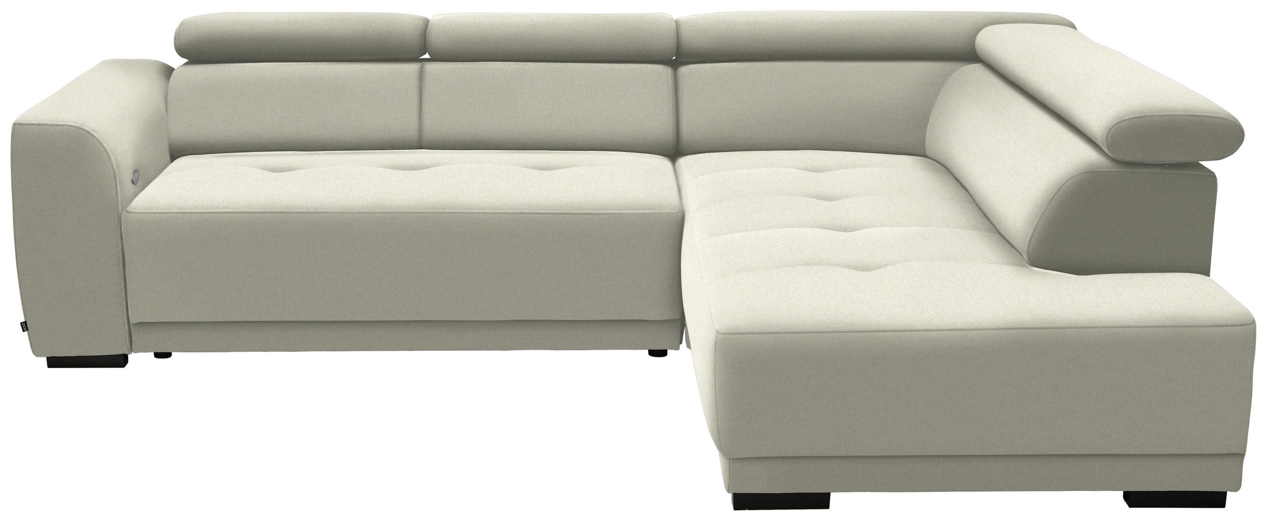 ECKSOFA in Struktur Creme  284/205 cm  - Creme/Schwarz, Design, Kunststoff/Textil (284/205cm) - Xora