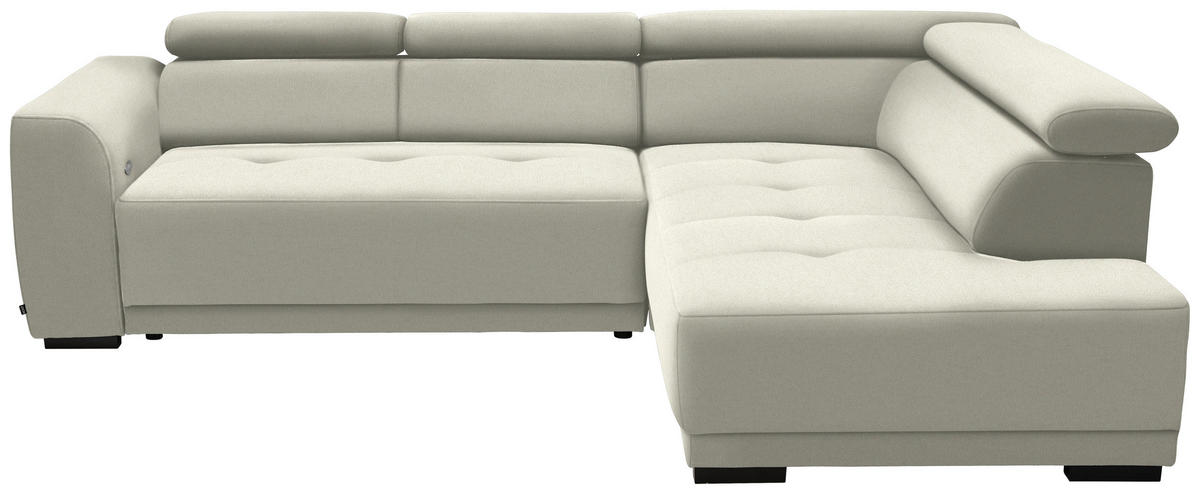 ECKSOFA in Struktur Creme  284/205 cm  - Creme/Schwarz, Design, Kunststoff/Textil (284/205cm) - Xora