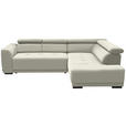 ECKSOFA  in Struktur Creme  284/205 cm  - Creme/Schwarz, Design, Kunststoff/Textil (284/205cm) - Xora