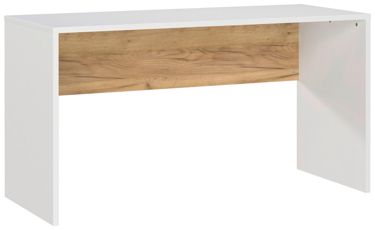 SCHREIBTISCH 140/60/75 cm  in Eichefarben, Weiß  - Eichefarben/Weiß, MODERN, Holzwerkstoff (140/60/75cm) - Germania
