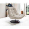SESSEL in Struktur, Velours Hellbraun  - Hellbraun/Schwarz, Design, Textil/Metall (94/97/106cm) - Livetastic
