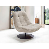 SESSEL in Struktur, Velours Hellbraun  - Hellbraun/Schwarz, Design, Textil/Metall (94/97/106cm) - Livetastic