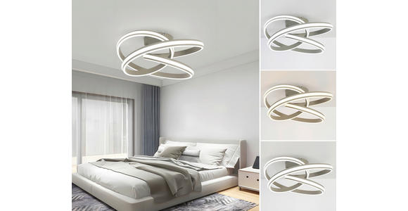 DECKENLEUCHTE 48/52/23 cm  - Sandfarben/Weiß, Trend, Kunststoff/Metall (48/52/23cm) - Novel