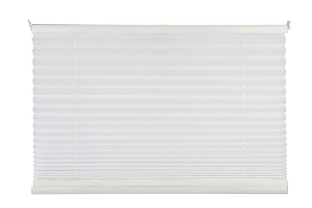 PLISSEE  halbtransparent   100/130 cm   - Weiß, Basics, Textil (100/130cm) - Homeware