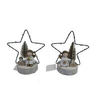 DEKOR CSILLAG - natúr színű/aranyszínű, Lifestyle, műanyag/fa (13/15,5/8cm) - X-Mas