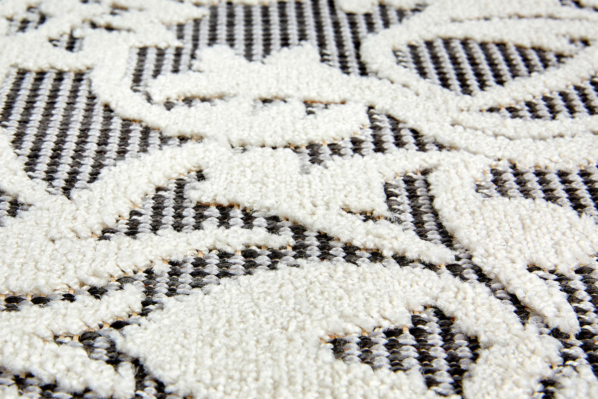 OUTDOORTEPPICH  für Terrasse und Balkon 160/230 cm Serina Grau, Weiß  - Weiß/Grau, Basics, Kunststoff (160/230cm) - Astra