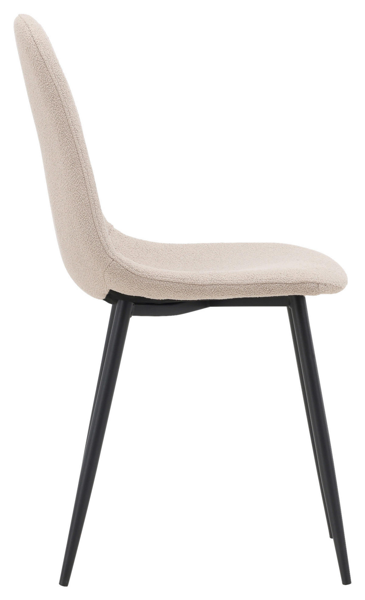 STOLSET 2 styck stål bouclé  - beige/svart, Design, metall/textil (45/90/52cm) - Livetastic