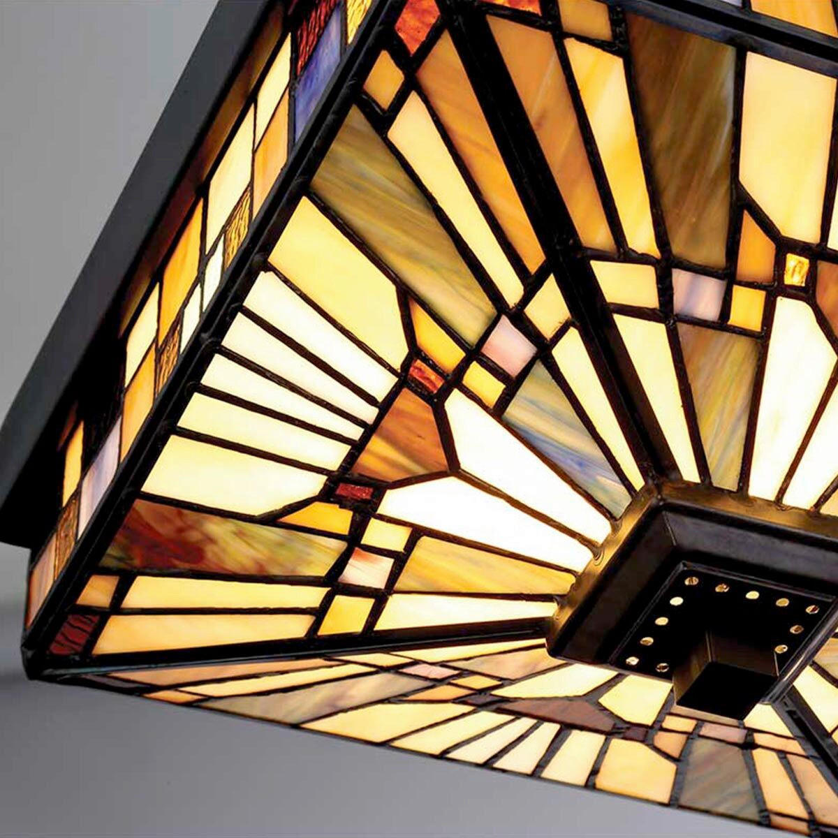 AUSSENDECKENLEUCHTE Inglenook Outdoor 26,1/15,4/26,1 cm  - Dunkelbraun/Multicolor, Konventionell, Glas/Metall (26,1/15,4/26,1cm) - Elstead Lighting