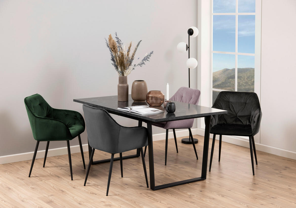 JEDILNA MIZA, črna  - črna, Trend, kovina/leseni material (160/90/74cm) - MID.YOU