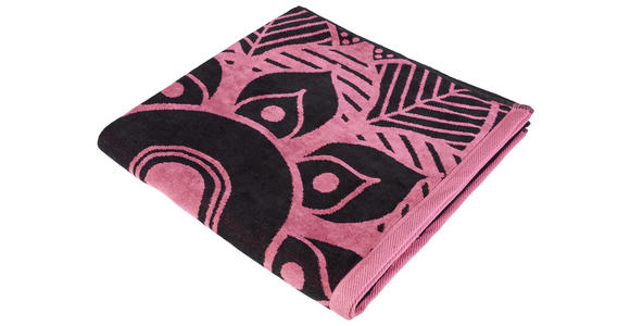 STRANDTUCH 90/180 cm Schwarz, Pink - Pink/Schwarz, KONVENTIONELL, Textil (90/180cm) - Esposa