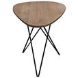 BEISTELLTISCHSET Mindiholz massiv Schwarz, Teakfarben  - Schwarz/Teakfarben, LIFESTYLE, Holz/Metall (40-50/45-55/36-45cm) - Landscape