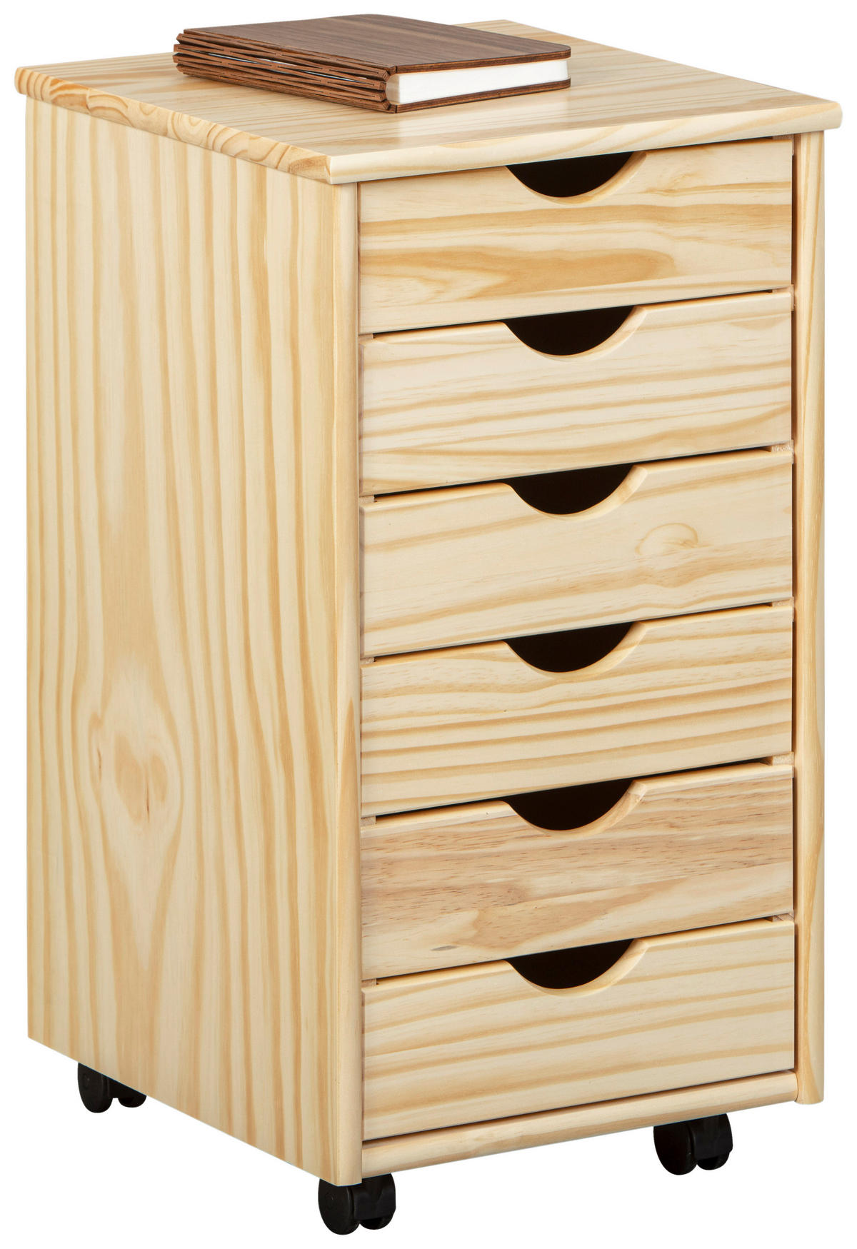 ROLLCONTAINER Kiefer massiv Kieferfarben  - Kieferfarben, Basics, Holz/Kunststoff (35/66/39cm) - MID.YOU
