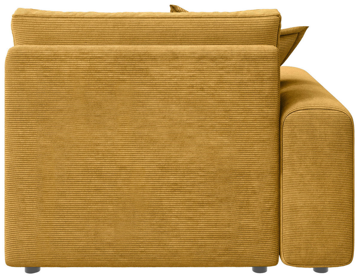 BIGSOFA Cord Senfgelb  - Senfgelb/Schwarz, MODERN, Kunststoff/Textil (117/93/190cm) - Carryhome