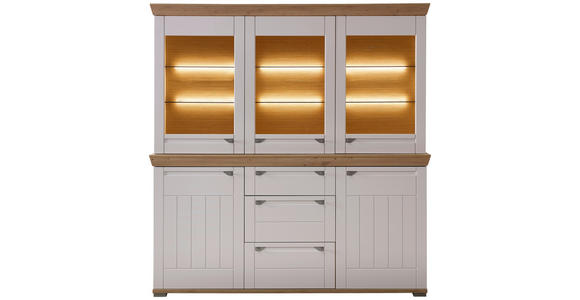 BUFFET 200/208/47 cm  in Kaschmir, Eiche Artisan  - Kaschmir/Eiche Artisan, ROMANTIK / LANDHAUS, Glas/Holzwerkstoff (200/208/47cm) - Landscape