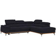 ECKSOFA in Webstoff Schwarz  - Schwarz, Natur, Holz/Textil (282/226cm) - Novel