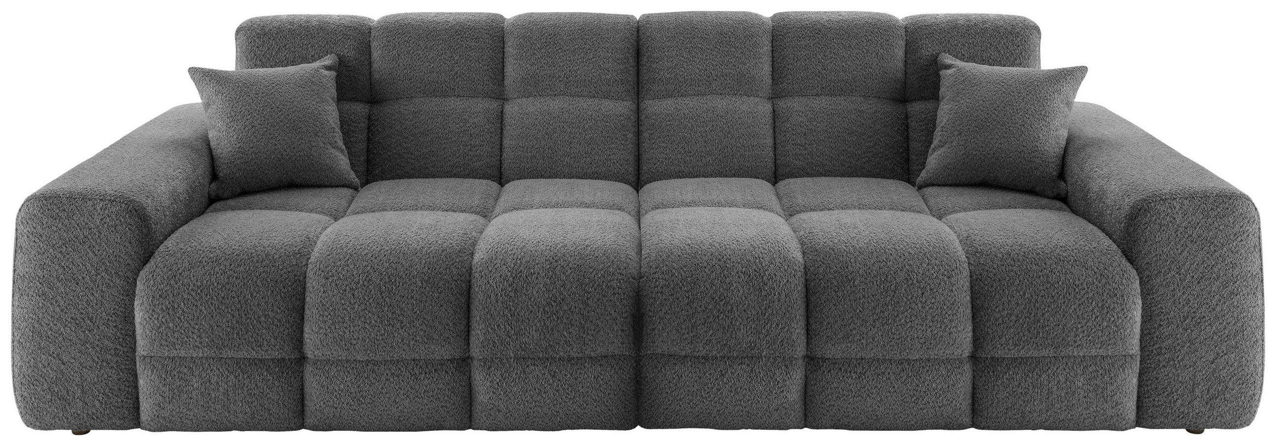 VIERSITZER-SOFA in Bouclé Anthrazit - Anthrazit/Schwarz, MODERN, Kunststoff/Textil (300/87/120cm) - Livetastic