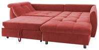 ECKSOFA Rot Mikrofaser  - Chromfarben/Rot, Design, Kunststoff/Textil (250/190cm) - Livetastic
