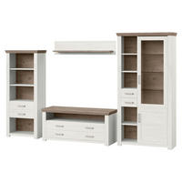 WOHNWAND  in Weiß, Eichefarben  340/206,6/51,2 cm  - Eichefarben/Weiß, Design, Glas/Holzwerkstoff (340/206,6/51,2cm) - SetOne by Musterring