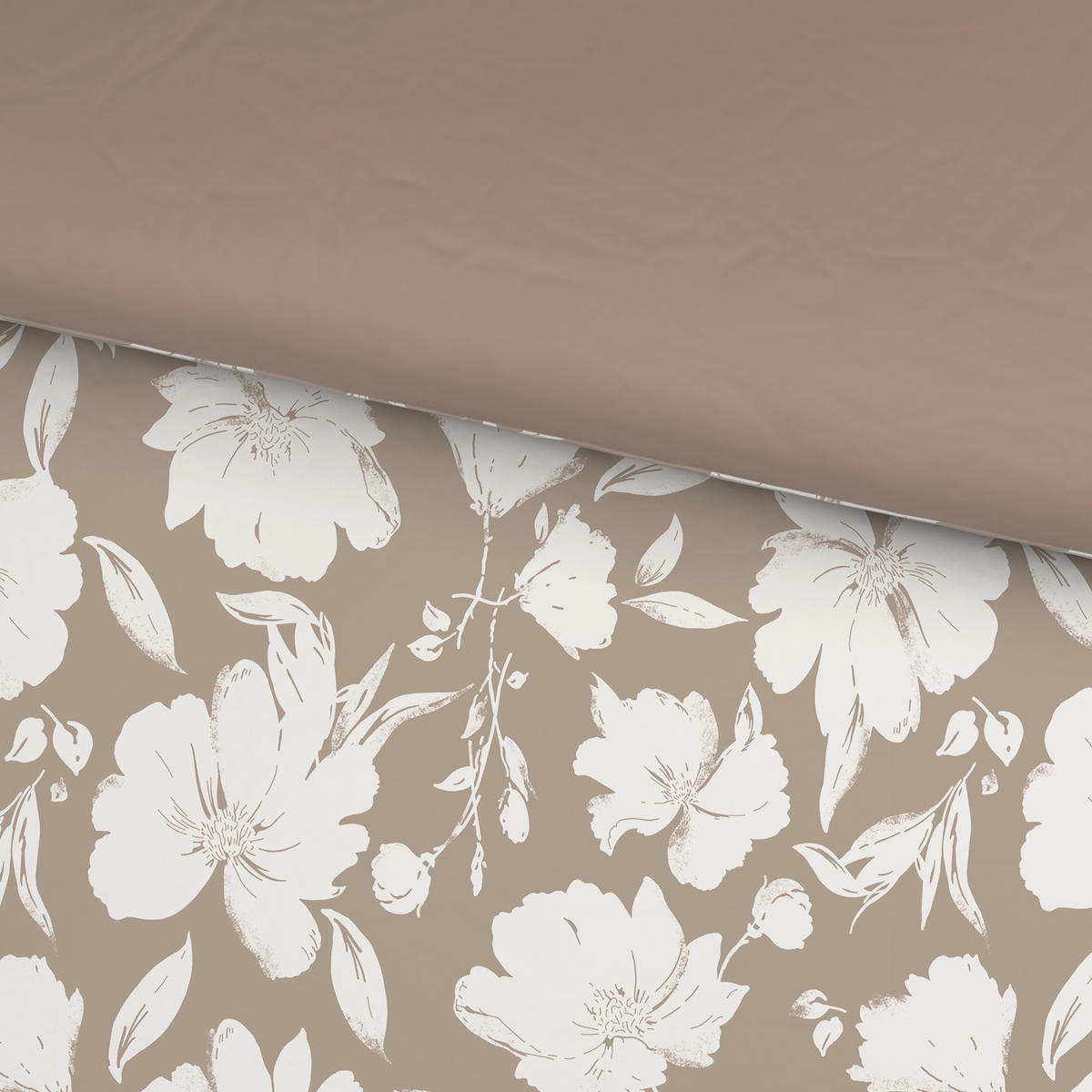 WENDEBETTWÄSCHE Mavie Satin 140/200 cm  - Taupe, KONVENTIONELL, Textil (140/200cm) - Novel