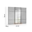 SCHWEBETÜRENSCHRANK  in Grau, Weiß  - Schwarz/Weiß, KONVENTIONELL, Glas/Holzwerkstoff (271/223/68cm) - Novel