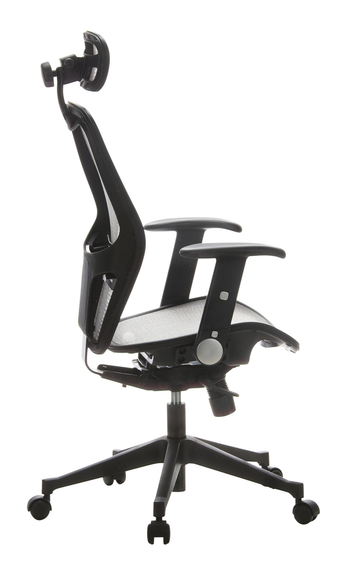 DREHSTUHL Netzbespannung Grau, Schwarz  - Schwarz/Grau, Basics, Kunststoff/Textil (59/117/48cm) - MID.YOU