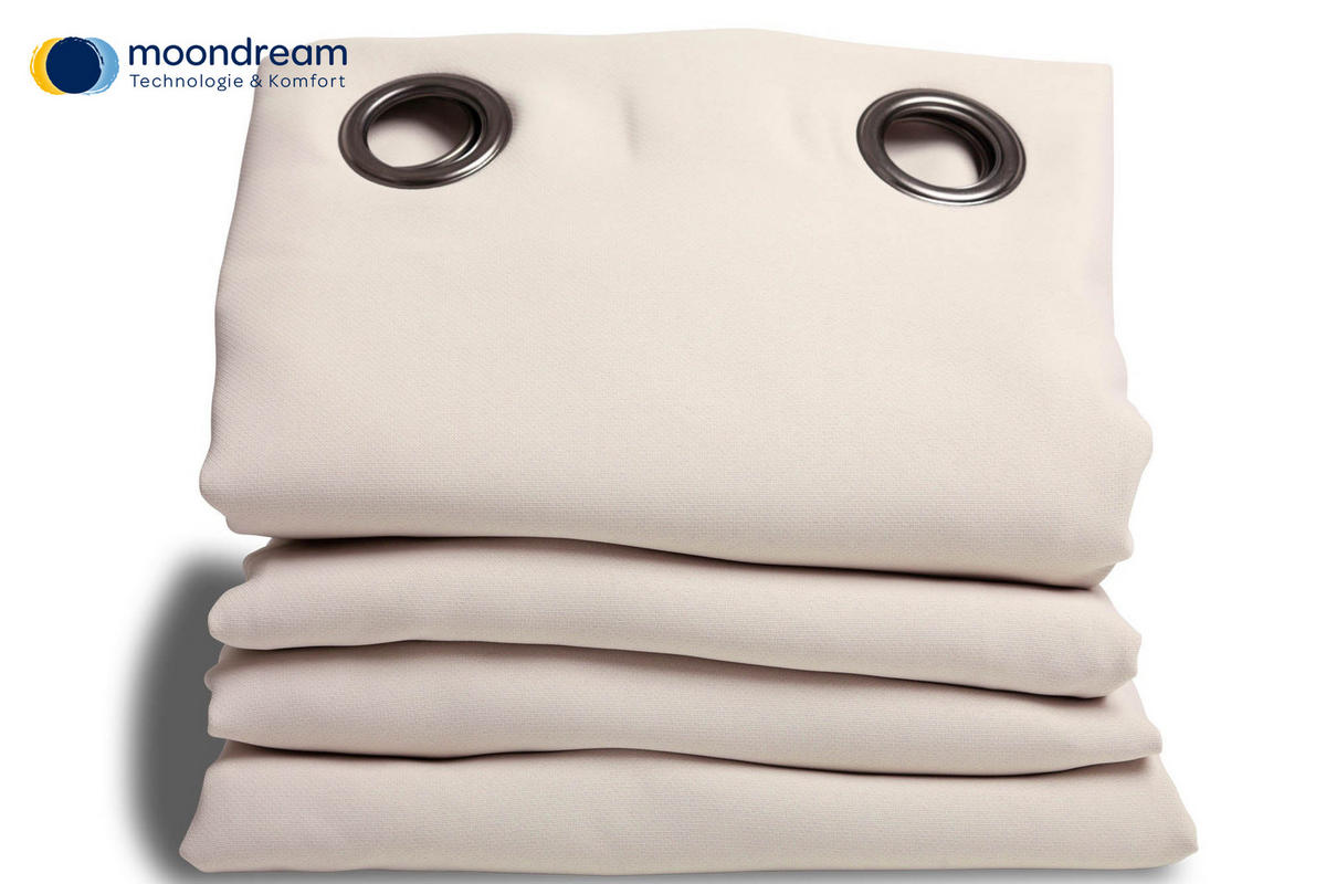 LÄRMSCHUTZVORHANG black-out (lichtundurchlässig)  - Beige, Basics, Textil/Metall (145/260cm)