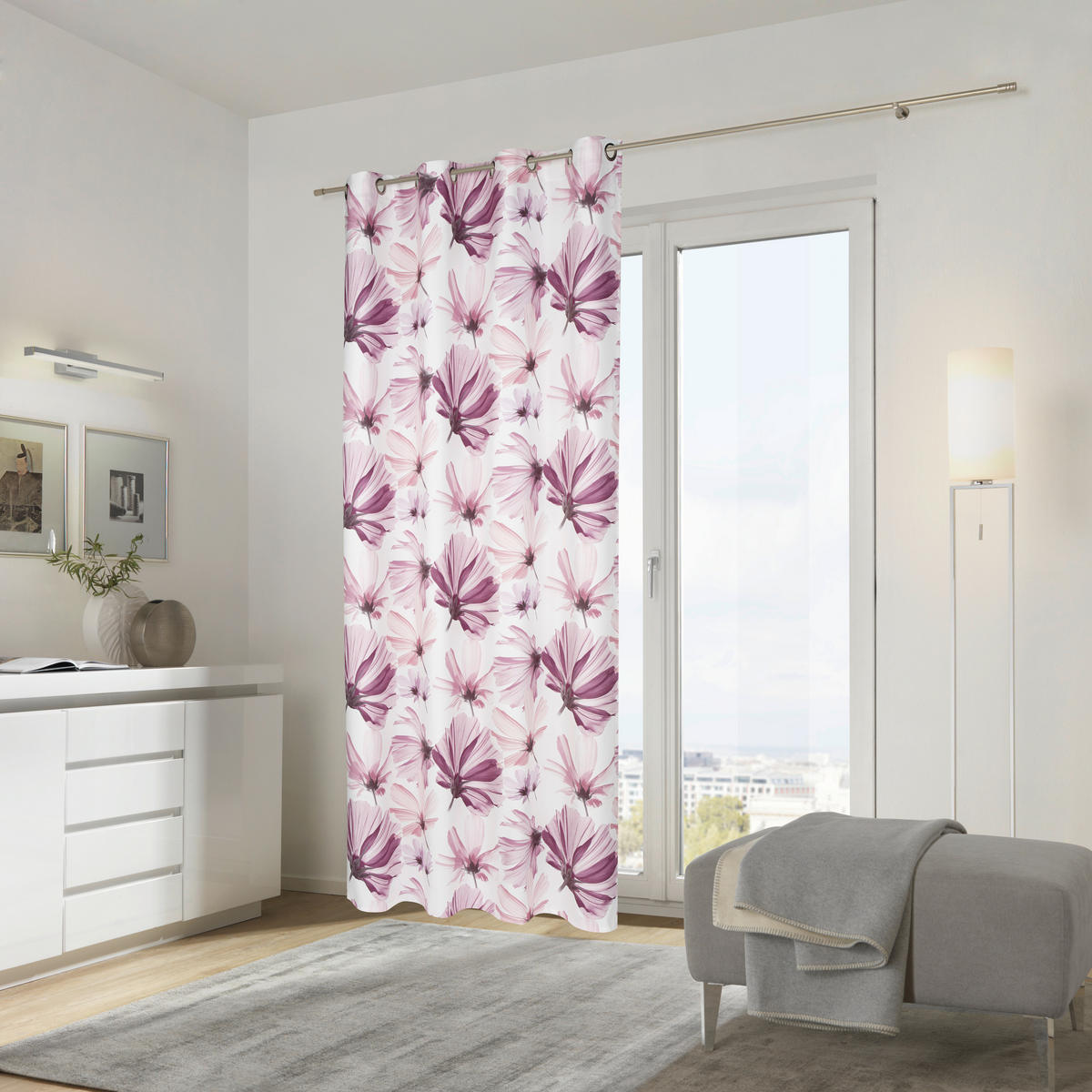 ÖSENSCHAL Bagna blickdicht 140/255 cm   - Flieder, Basics, Textil (140/255cm) - Ambiente