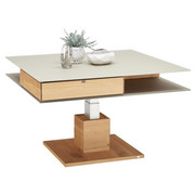 KONFERENČNÍ STOLEK - barvy dubu/jílová barva, Design, dřevo/sklo (90/90/35,5cm) - Voglauer