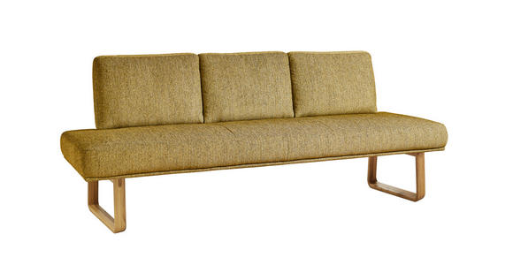 SITZBANK 209/92/78 cm  in Gelb  - Eichefarben/Gelb, Design, Holz/Textil (209/92/78cm) - Dieter Knoll