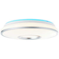 LED-DECKENLEUCHTE Visitation 39/10,3 cm   - Silberfarben/Weiß, Design, Kunststoff/Metall (39/10,3cm) - Brilliant