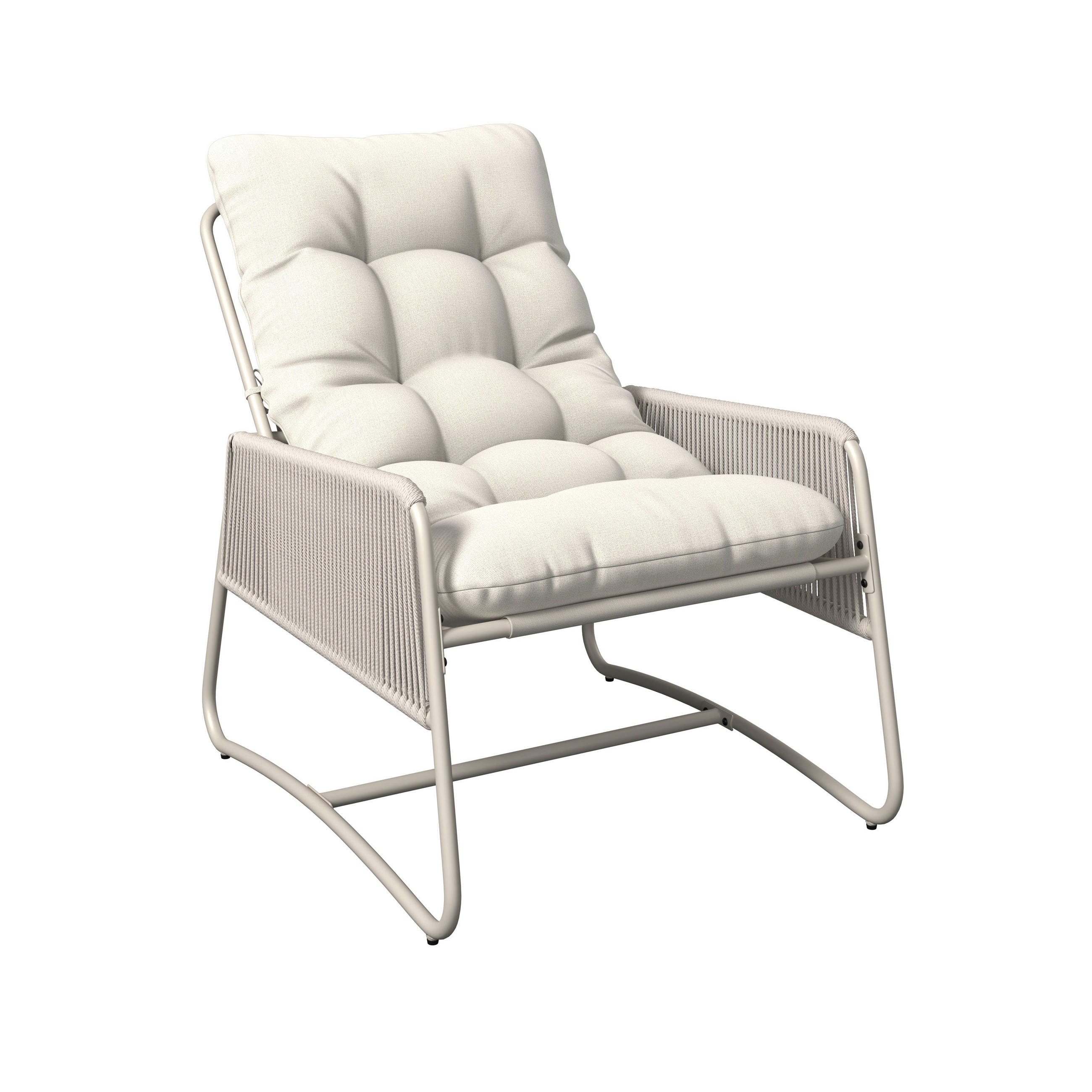 Thumbnail - Ambia Garden Loungesessel, Beige, Metall, Kunststoff, Textil, Füllung: Polyester, Kufe, Rundrohr, 68.5x84.5x96 cm, Typen...