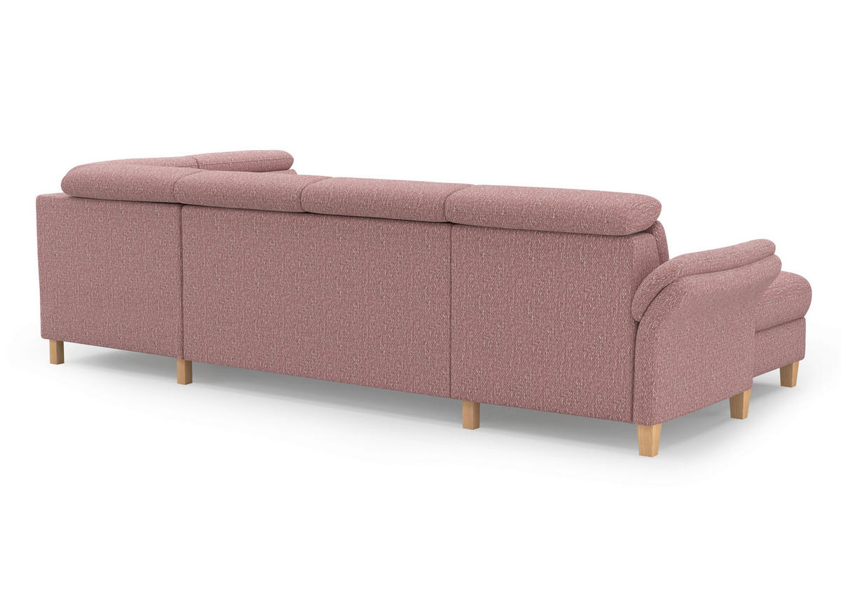 WOHNLANDSCHAFT GLENDALE E Aubergine Chenille  - Eichefarben/Aubergine, KONVENTIONELL, Holz/Textil (166/321/193cm) - Sit & More