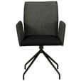 ARMLEHNSTUHL  , Typenauswahl, Sitzfläche 360° drehbar  , Webstoff, Mikrofaser  ,  - Schwarz, Design, Textil/Metall (60/91/60cm) - Moderano