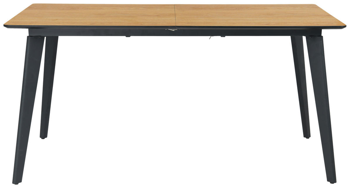ESSTISCH rechteckig Eichefarben  - Eichefarben/Schwarz, Design, Holzwerkstoff/Metall (160-200/90/75cm) - Carryhome