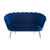 2-SITZER-SOFA Samt Dunkelblau  - Goldfarben/Dunkelblau, MODERN, Textil/Metall (136/78/77cm) - Livetastic