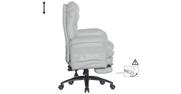 CHEFSESSEL Mikrofaser Schwarz, Hellgrau  - Hellgrau/Schwarz, Design, Kunststoff/Textil (79/101-109/74cm) - Venda