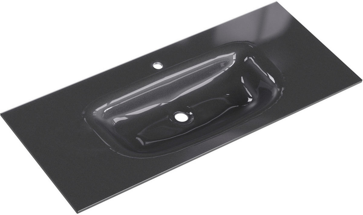 WASCHTISCHKOMBI 122 cm  - Eichefarben/Braun, Design, Leder/Glas (122cm) - Sadena