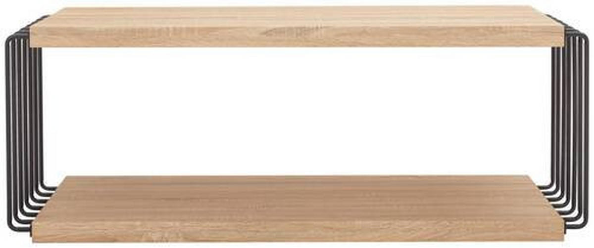 COUCHTISCH in Metall, Holzwerkstoff  - Eichefarben/Schwarz, Design, Holzwerkstoff/Metall (110/45/60cm) - PBJ