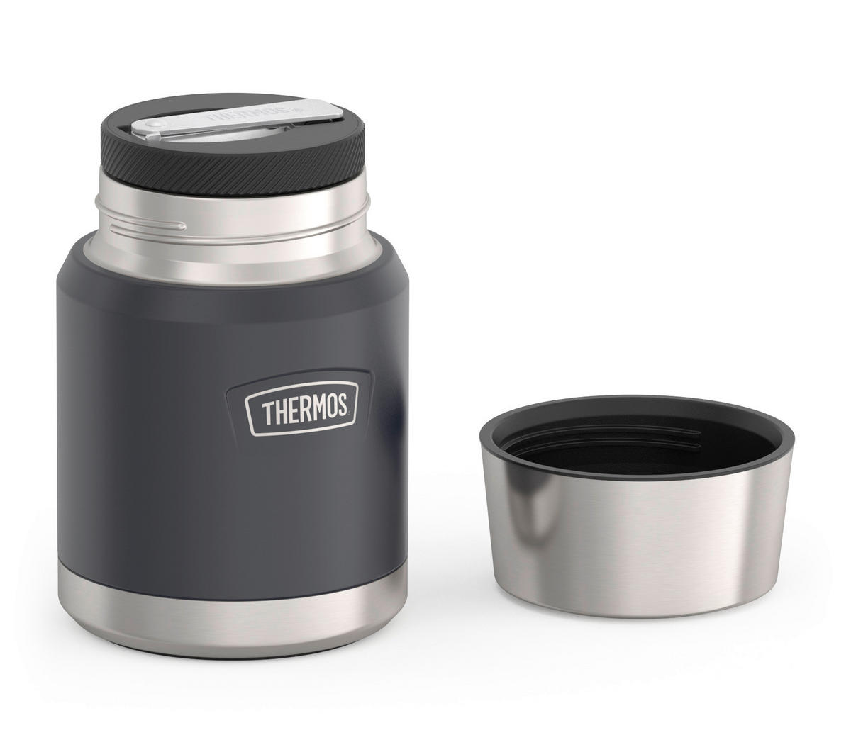 ISOLIERSPEISEGEFÄSS ICON 0,47 L  - Dunkelgrau, Basics, Metall (0,47l) - Thermos