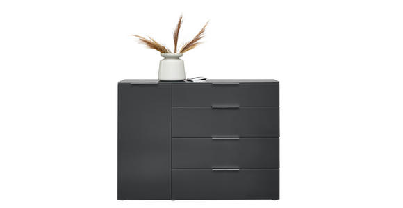 SIDEBOARD in 135/101/42 cm - Anthrazit/Alufarben, Design, Glas/Holzwerkstoff (135/101/42cm) - Voleo