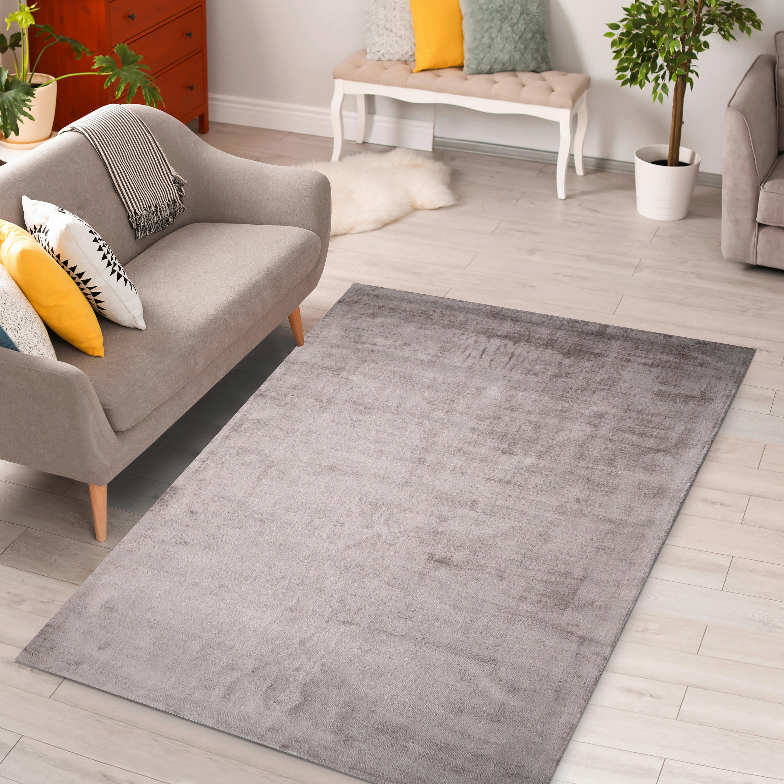 TEPPICH 160/230 cm Berlin Grau - Grau, Basics, Textil (160/230cm)