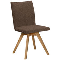 STUHL Samt  - Eichefarben/Braun, Konventionell, Holz/Textil (60/91/61cm) - Moderano