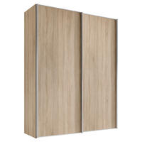 SCHWEBETÜRENSCHRANK Sonoma Eiche  - Alufarben/Sonoma Eiche, Design, Holzwerkstoff/Metall (200/222/68cm) - Moderano