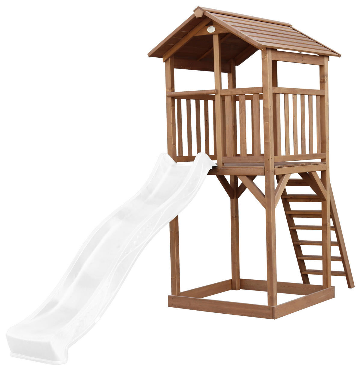 SPIELTURM 111,2/241,9/349 cm  - Braun/Weiß, KONVENTIONELL, Holz/Kunststoff (111,2/241,9/349cm) - Ambia Garden