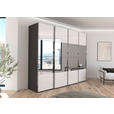 SCHWEBETÜRENSCHRANK  in Graphitfarben, Weiß  - Chromfarben/Graphitfarben, Design, Glas/Holzwerkstoff (271/235/68cm) - Novel