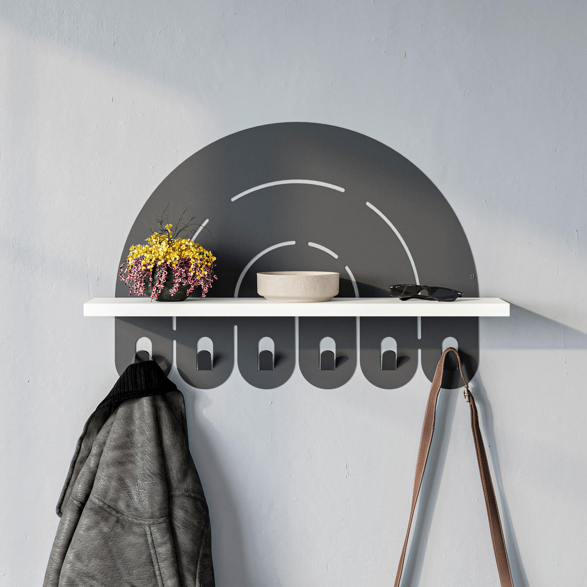 WANDGARDEROBE  in Weiß  - Weiß, Design, Holzwerkstoff/Metall (60/40/14cm) - Livetastic