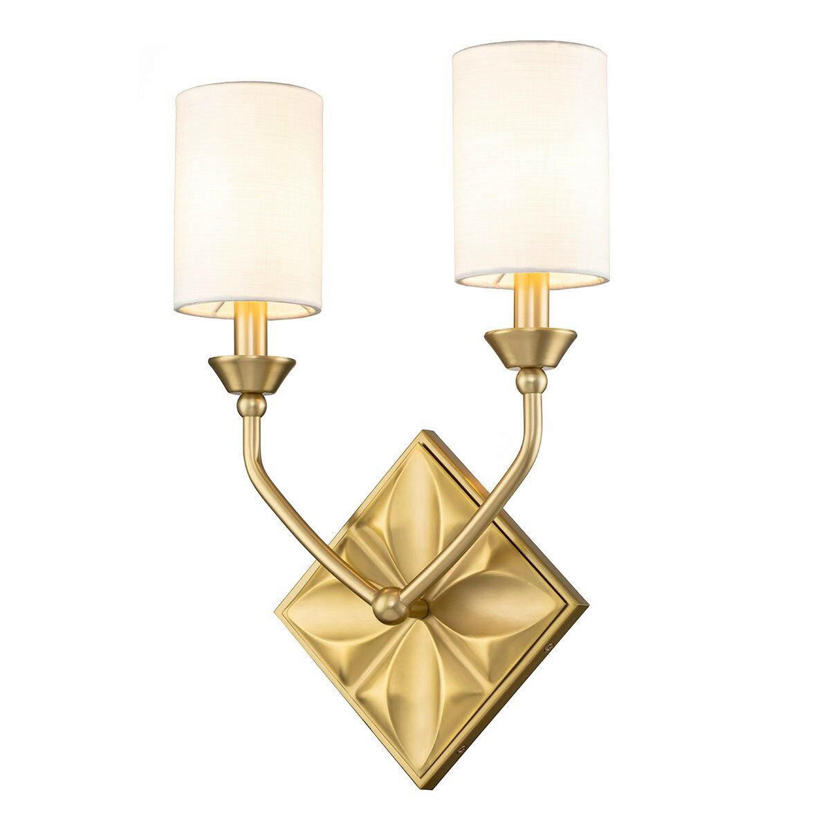 NÁSTENNÉ SVIETIDLO, 45,7/30,5/10,2 cm - mosadzná, Konventionell, kov/textil (45,7/30,5/10,2cm) - Elstead Lighting